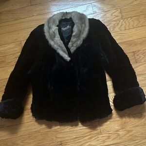 VINTAGE Shaved Beaver jacket with Mink collar